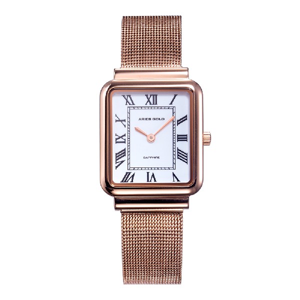 ARIES GOLD ENCHANT ISABELLA ROSE GOLD STAINLESS STEEL L 5032Z RG-W MESH STRAP WOMEN'S WATCH